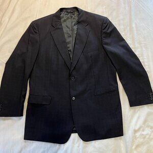 Reda Super 100's Italian Made Navy Blue Plaid Suit Jacket | Size 40